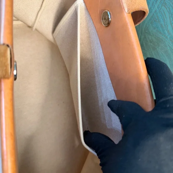 HERMES Cabas Toile H Tote Bag,  Square F (2002) - Picture 10 of 16